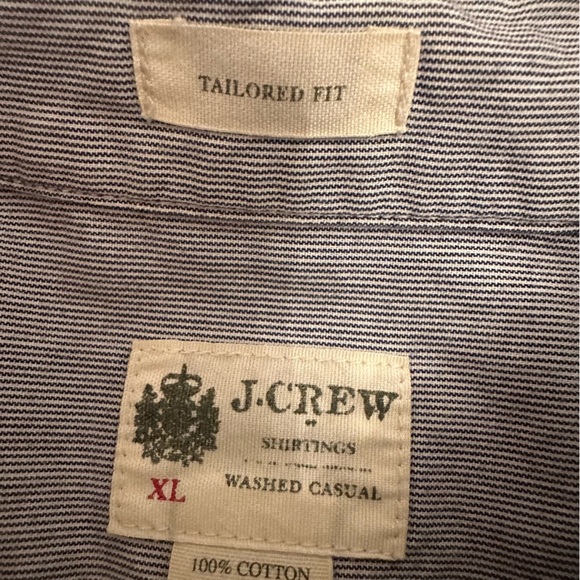 J Crew Button Up Shirt Mens XL Tailored Fit Stripe Long Sleeve Pocket (j5) - Picture 5 of 10